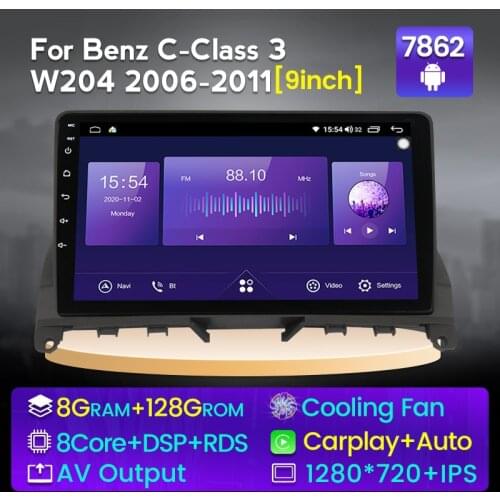 New product!PX6 android 10.0 car dvd player for Benz C-Class 3 W204 2006-2011 with DSP IPS carplay 4G wifi gps radio