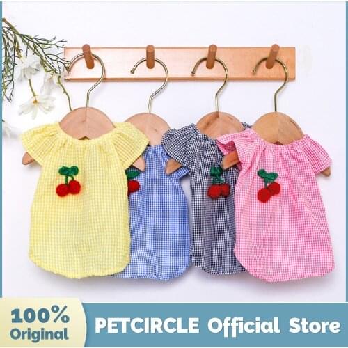 PETCIRCLE Dog Clothes Cherry Cute Doll Crew Neck Shirt For Small Dog Puppy Pet Cat Spring &Summer Dog Costume Pet Clothes Coat