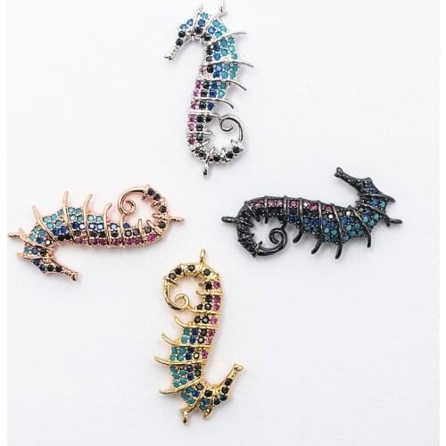 Complete Hippocampus Shape Copper Fashion Exquisite Jewelry Accessory Bracelet Anklet Micro Pave Zircon Connector