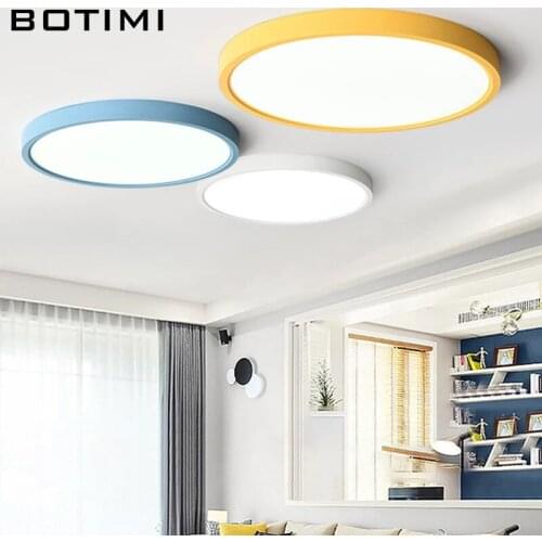 BOTIMI Thin LED Ceiling Lights With Metal Round Lampshade For Low Platfond Corridor Surface Mounted Bedroom Lighting Fixtures
