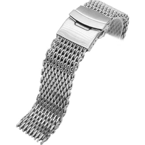 18 20 22 24 mm Stainless Steel Milan Braided Mesh Belt Universal Replacement Strap for Diving Watches Steel Watch Band for Men