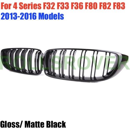 ROLLSROVER Black Front Bumper Grille For 4 Series F32 F33 F36 F80 F82 F83 2013-2016 Dual Slat