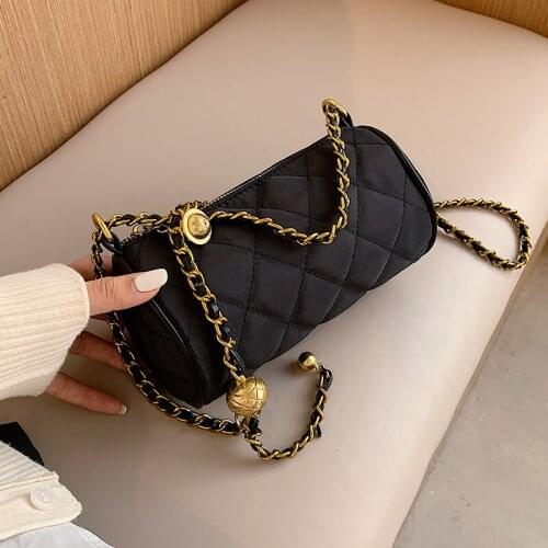 С доставкой Small Cylinder Bag PU Leather Crossbody Bags Women 2020 Womens Shoulder Handbags Female Branded Trending Hand Bag