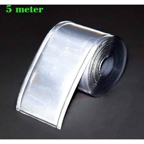 Silver Reflective Tape PVC Belt Stripe Warning Tape Sew On Clothes Cap Bags 50mm (2") x 5meters New