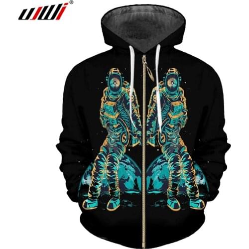 UJWI Space Printed Zipper Hoodies Brand 3d Hoodies Men/women Sweatshirts Oversize 6XL Autumn Casual Pullover Tracksuits Jackets