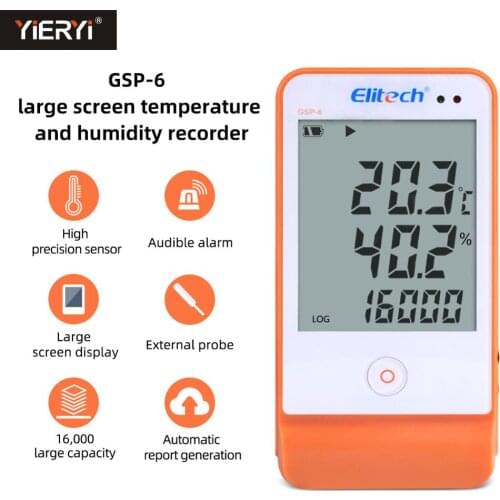 Yieryi GSP-6 Mini Digital USB Temperature and Humidity Data Logger Recorder 16000 Points Recorder Auto for Cold Chain Transport