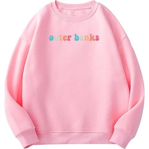 Outer Banks Hoodie Women Oversized Loose Casual O-Neck Outerbanks Hoodies Female Harajuku Fleece Sweatshirt Hoody Pullovers Tops