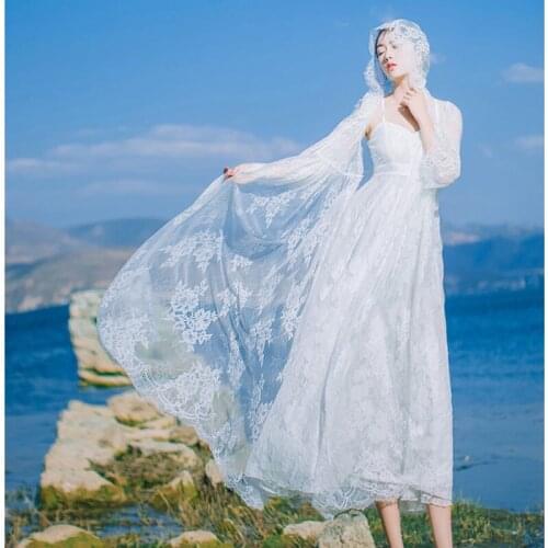 Beauty dress women mesh embroidery vintage elegant dresses + lace 2 piece set casual sexy sling summer ladies fashion clothes