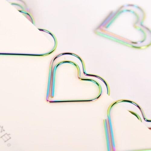 10pcs BZNVN plating color paper clip creative office stationery metal bookmarks cross-border