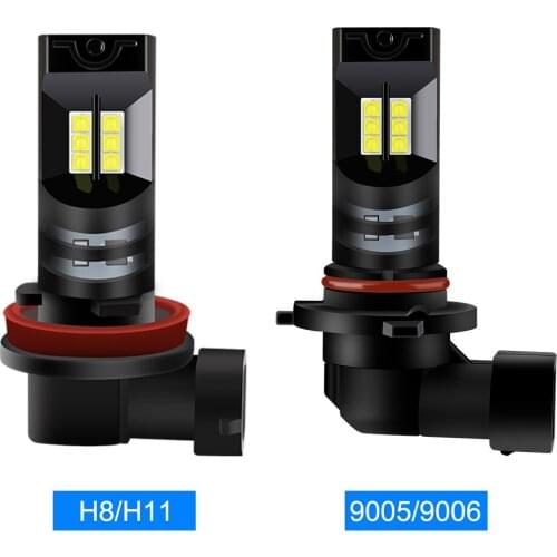 H8 LED Fog Bulb H9 H11 9005 HB3 9006 HB4 12SMD DRL 6000K White Fog Lamp Running Light Противотуманные огни Фары дальнего света