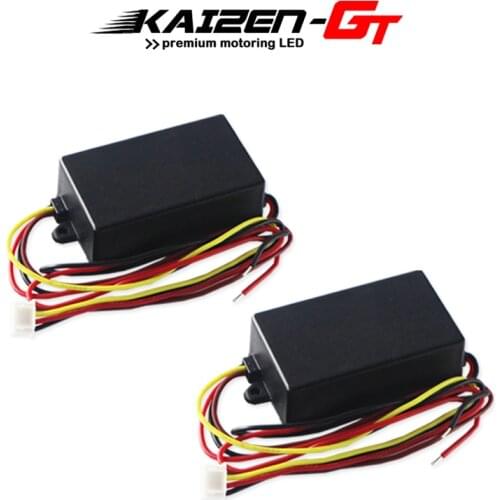 2) Universal 3-Step Sequential Dynamic Chase Flash Module Boxes For Car Front or Rear Turn Signal Lights Retrofit Use 12V 21W