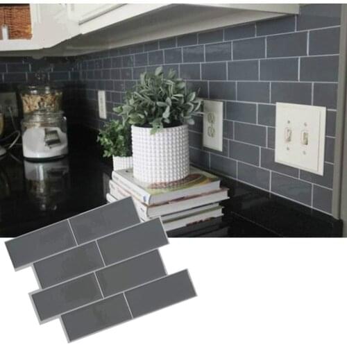 3d Wall Stickers Grey Brick Tile Thicken Self Adhesive Wall Decal Sticker Diy Kitchen Bathroom Home Decor Vinyl