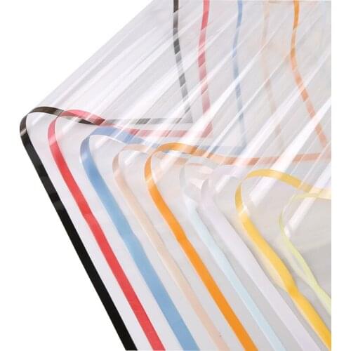 5Pcs Transparent Color Frame Flowers Packaging Paper DIY Crafts Scrapbook Wedding Bouquet Gift Box Waterproof Wrapping Origami