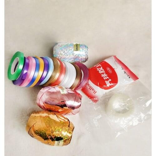 Balloon Accessories 10m Laser Mini Ball Ribbon Birthday Wedding Holiday Festival Party Decoration 6pcs Supplies