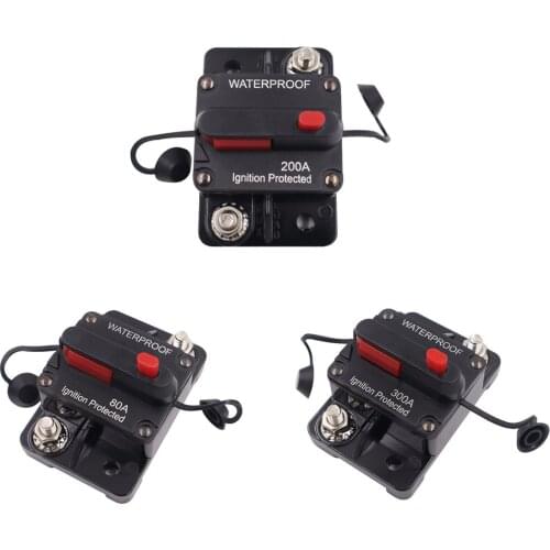30A 40A 50A 60A 70A 80A 100A 120A 150A 200A 250A 300A AMP Circuit Breaker Fuse Reset 12-48V DC Car Boat Auto Waterproof