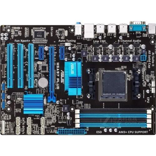 Used,For Asus M5A97 PLUS Desktop Motherboard 970 Socket AM3 DDR3 SATA3 USB2.0