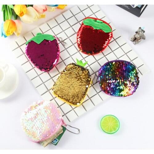 Sequins Color Changing Portable Pocket Purse Coin Key Pouch Students Graduation Gift Wholesale Ladies Zippered Card Bag