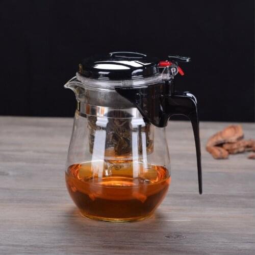 Tea Pots Heat Resistant Glass Tea Pot Tea Infuser Chinese Kung Fu Tea Set Kettle Coffee Glass Maker Convenient Office Tea Sets