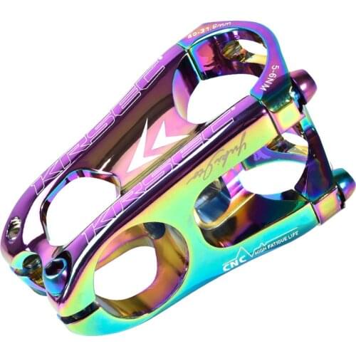 Colorful Bicycle Handlebar Stem 31.8*50mm Rainbow Hollow Short Stem CNC Mountain Bicycle Stem MTB XC AM Bike Handlebar Stem