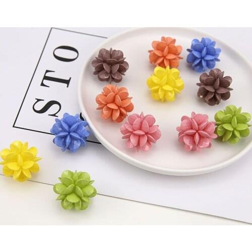 Flowers shape handmade color resin beads diy jewelry earrings/necklace pendants 20pcs/lot fashion charms accessory