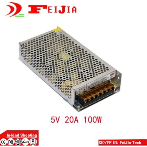 DC 5V 20A 100W Switching Power Supply Transformer for LED Strip Light Display 110V 220V AC to DC 5V