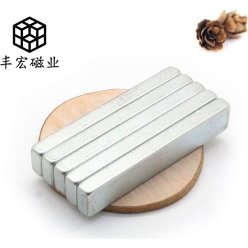 F55 * 10*5 square magnetic iron sheet double-sided iron absorbing stone 55*10*5 magnetic steel N52 permanent magnet temperature
