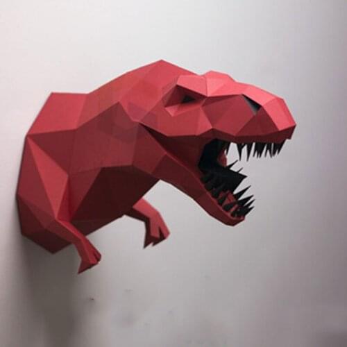 Dinosaur Paper Model Handmade Stereo Geometry Origami DIY Papercraft Wall Decoration Adult Craft Educational Toys Home Craft