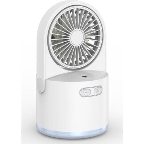 H7JB Personal Air Cooler Fan Desktop Fan with LED Night Light USB Rechargeable 3 Speeds Personal Air Conditioner Fan for Dorm