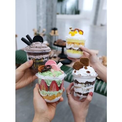 SWEETGO Artificial Bobo Cupcake Dessert 9.5cm U-shaped Simulation Ice Cream Model Self Portrait Gallery Photography Props