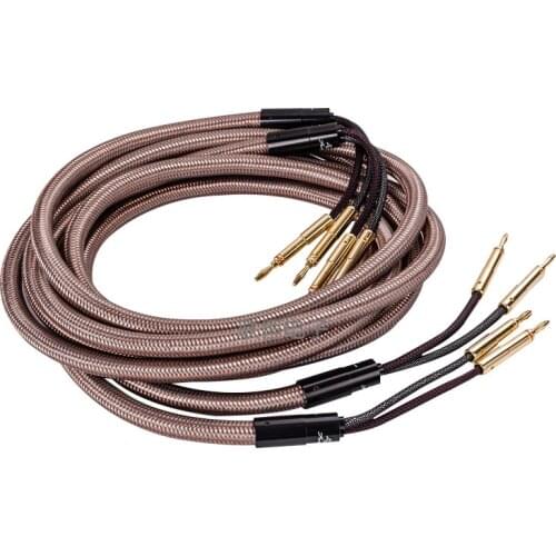 Accuphase 1 pairs High fidelity speaker cable 4 in 4 out banana plug single crystal copper fever audio connecting cable