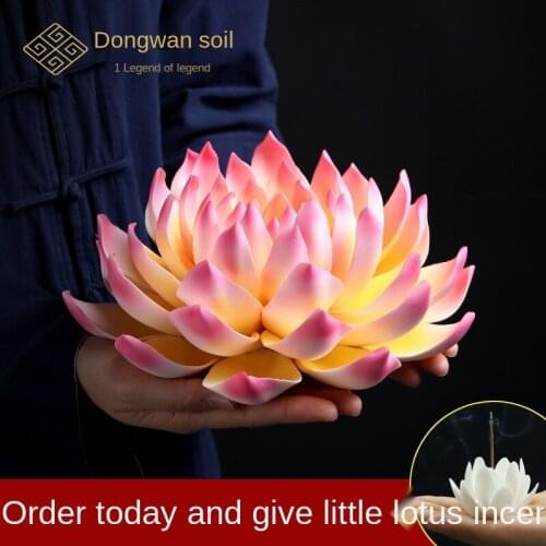 Ceramic Lotus Ornaments New Chinese Lotus Zen Home Ornament Living Room and Tea Room Buddhist Hall Laid-Back Decorative Crafts