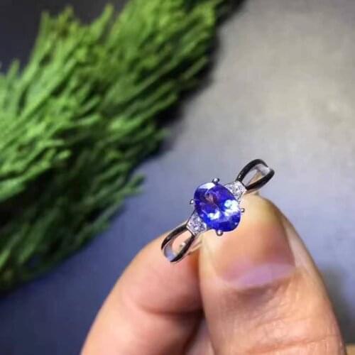 Natural And Real Tanzanite luxury ring ring Free shipping gemstone 925 sterling silver Fine jewelry