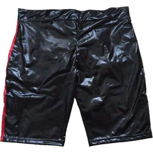 Wetlook Faux Leather Open Crotch hot pants Sexy lingerie pvc pants latex leggings Clubwear Men Erotic gay fetish pole dance Wear