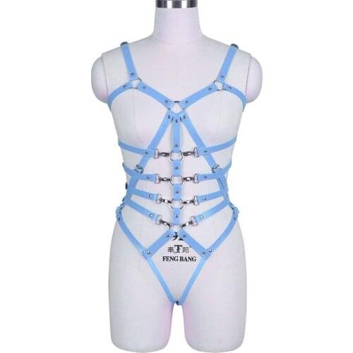 Fashion Sexy Bondage Harajuku Leather Harness Woman Goth Punk Accessories Erotic Lingerie Set Suspenders Bondage Garter Belt