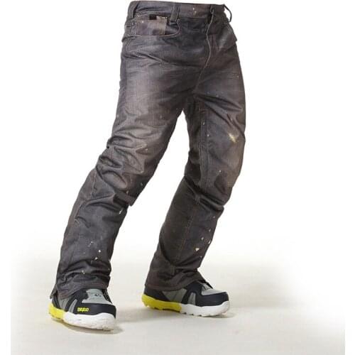 Mens Cold-proof Pants Single and Double Board Outdoor Ski Pants Waist Protection Cotton Pants Windproof and Warm