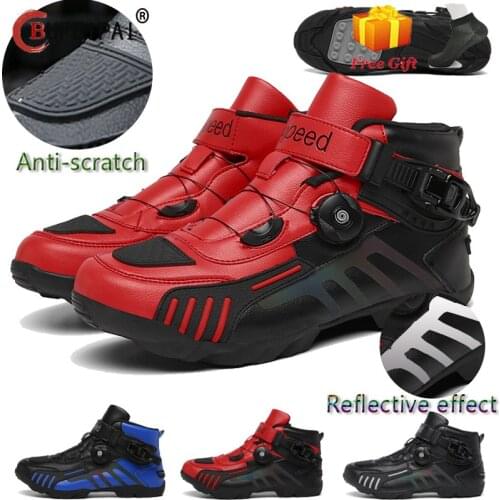 Mens Profession Motorcycle boots ankle motocross racing boots Microfiber leather off road Motorboats Motorcycle shoes 2021