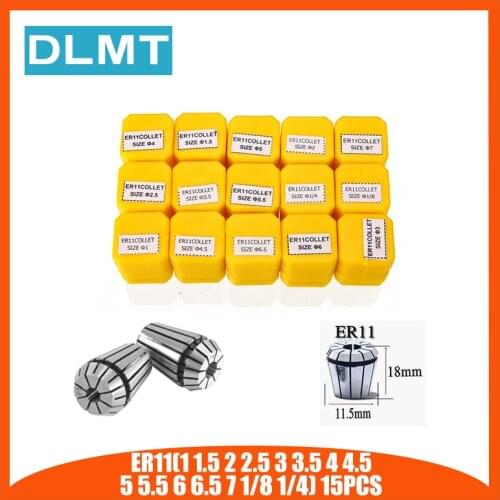 15PCS ER11 1-7mm Spring Collet SetChuck High Precision Collet Set for CNC Engraving Machine Milling Lathe Tool Tool Holder