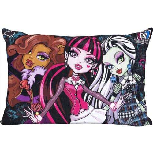 Custom Monster High New Arrival Pillowcase 45x35cm(One Side) Rectangle Zipper Print Throw Wedding Decorative Pillowcase Cover