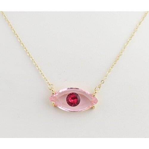 Neon Colorful Enamel Evil Eyes Pendant Necklace Gold Filled 2021 New Design Crystal Turkish Eye Choker Necklace Jewelry For Girl