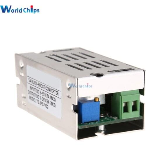 5A DC 6-35V 1-35V Adjustable Auto Boost Step Up Down Converter Module Voltage Aluminum Case Power Supply Voltage Regulator