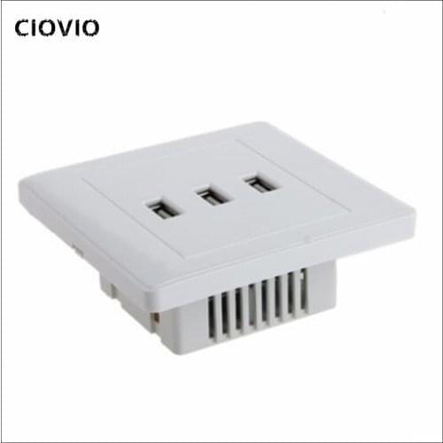New 3 Port USB 2.0 Wall Charger Socket Useful Adapter 10A Power Outlet Plate Panel DIY Home Sockets