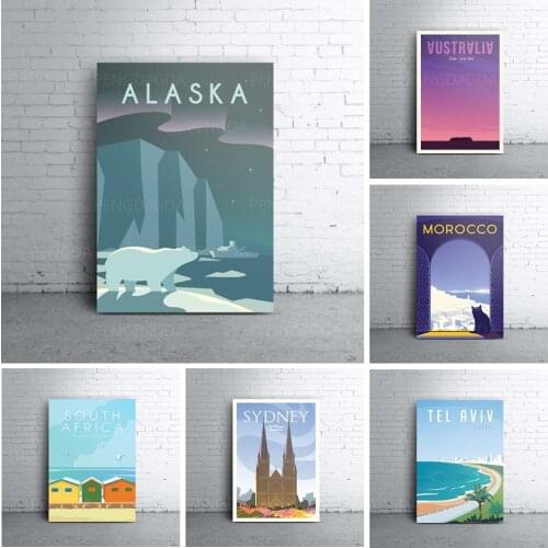 House Building Landscape No Frame Picture Cat Tree Beach Poster Nordic Canvas Painting Modular Prints Home Wall Art Decoration