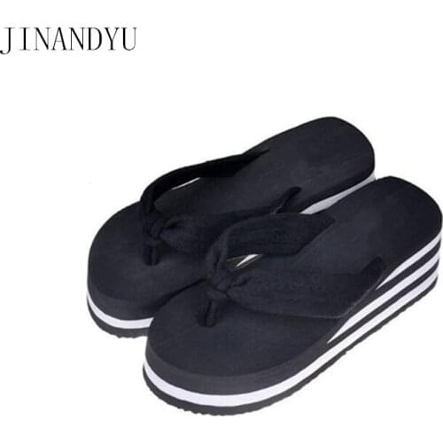 Size 41 Flip Flops Wedges Thick Sole Slipper High Heel Slippers Women Summer Slippers Fashion Womens Flip Flops Outdoor Sandals
