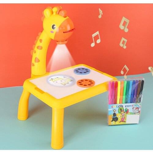 Led Projector Drawing Table Toys Kids Painting Board Desk With Light Music Educational Learning Children Gifts Dropshipping Toy