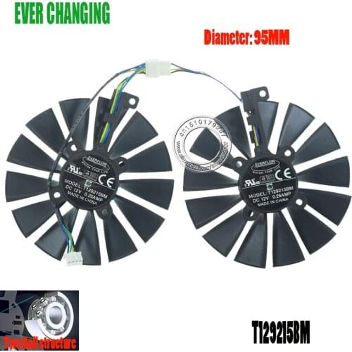 T129215BM DC12V 0.25AMP 4PIN graphics fan for AREZ DUAL RX590