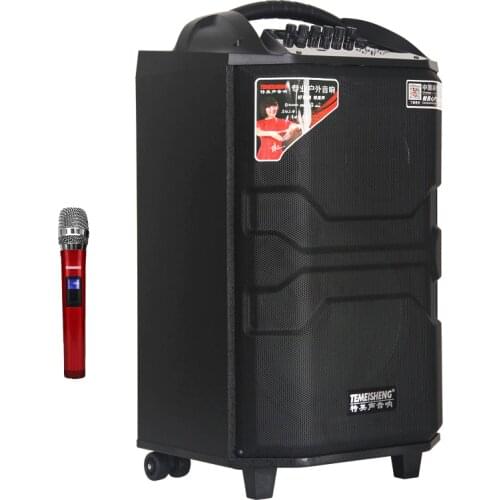 8 Inch Outdoor Speaker with Wheels Big Speaker Portable Bluetooth Bass Adjustable Stereo Subwoofer Louderspeaker Support Guitar