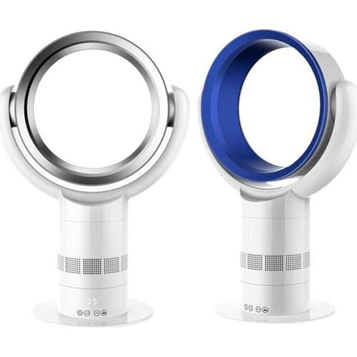 Home Desktop Bladeless Fan Safe Electric Fan Remote Control 10 Wind Speed Remote Controlled Bladeless Powerful Soft Wind Fan 30W