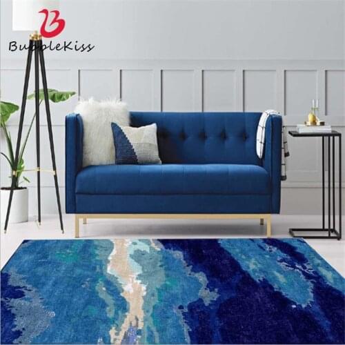 Bubble Kiss European Style Abstract Blue Pattern Carpets For Living Room Home Decor Thickened Customized Area Rugs for Bedroom