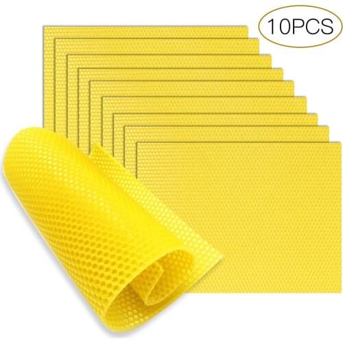 10 Pcs High Quality Beeswax Sheet High Content Durable Nest Foundation Beehive Sheet Beekeeping Raising Tool