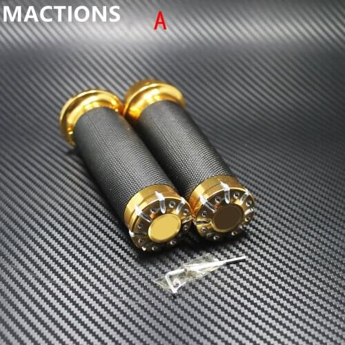 1Pair Motorcycle 1"25mm Gold Aluminum CNC Handle Bar Hand Grips For Harley Sportster Touring Dyna Softail Custom